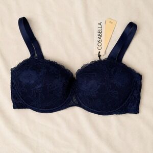Cosabella Pushie Push-Up Bra Navy Blue - Size 34D / NWT